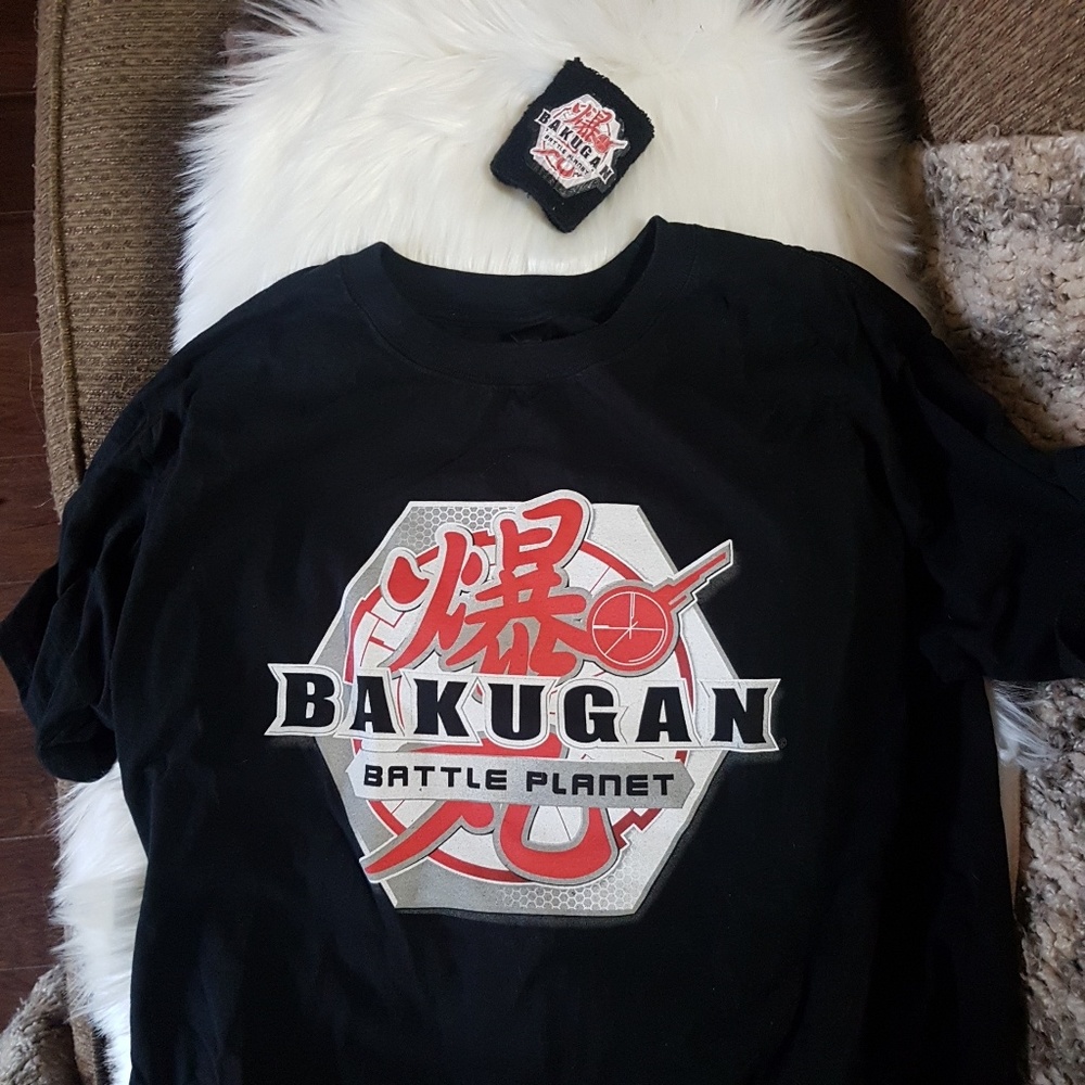 BAKUGAN Black Shirt + Wristband + BONUS Gift!